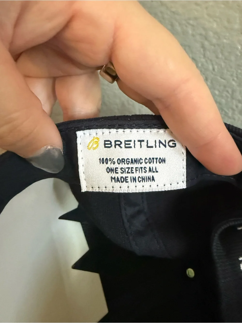 Breitling 1884 Adjustable Navy Baseball Cap with Yellow 'B' Emblem
